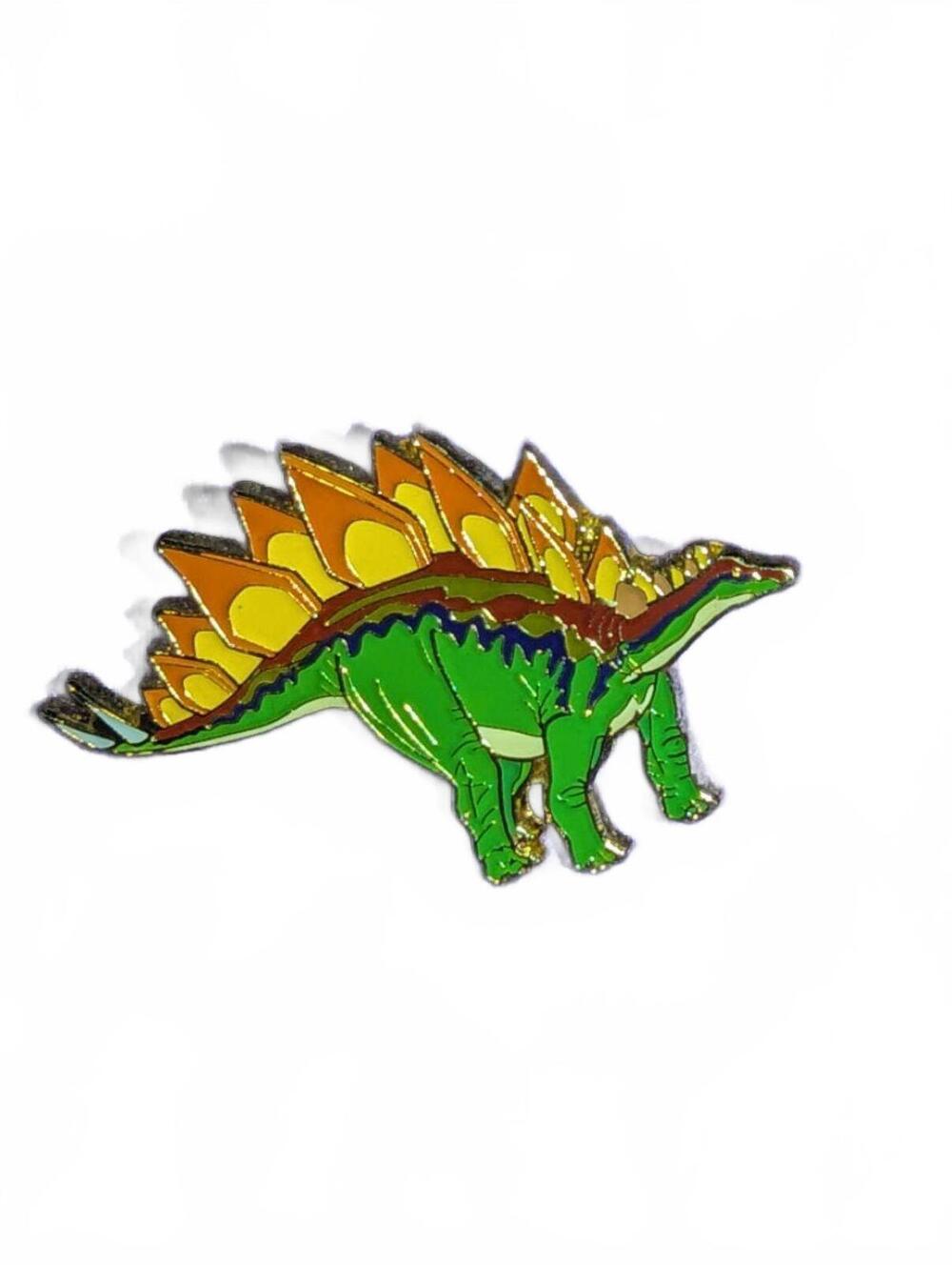 Green Stegosaurus Enamel Lapel Pin Badge
